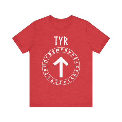 Tyr Norse God Tiwaz Rune with Futhark Runes T-shirt