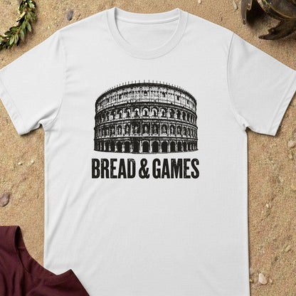 Bread and Games White Roman Colosseum T-shirt