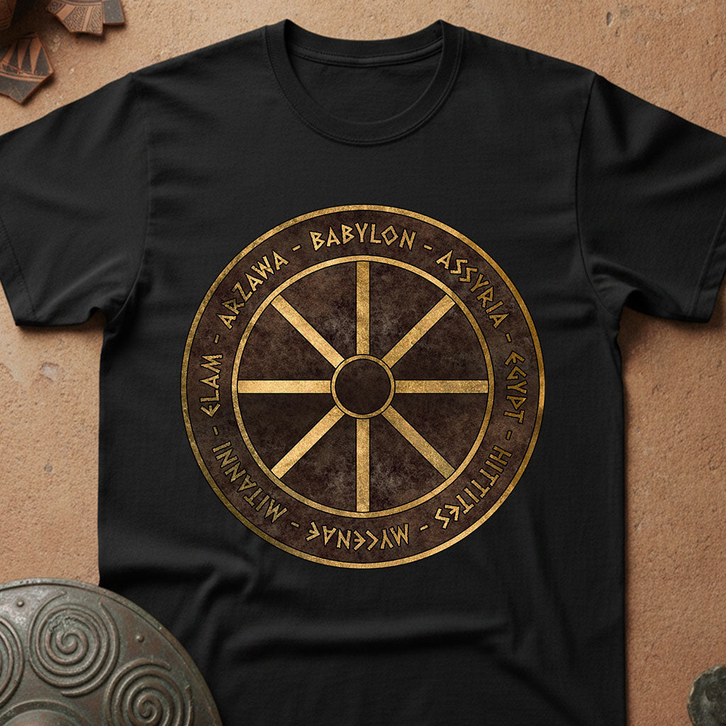 Bronze Age Powers Chariot Wheel T-Shirt