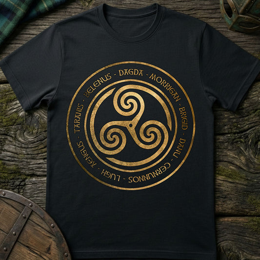 Celtic Gods and Goddesses Triskelion Symbol T-Shirt
