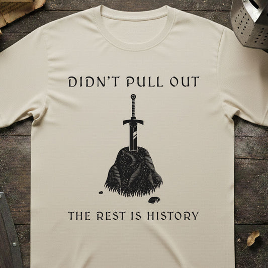 Didn't Pull Out Funny Excalibur King Arthur T-shirt