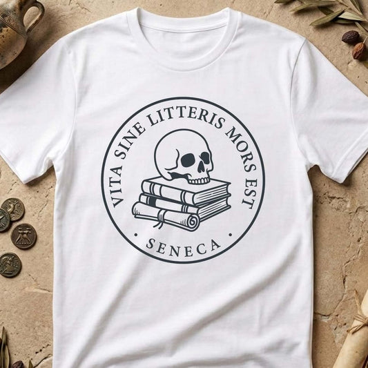 White / S Life Without Learning is Death Latin T-Shirt