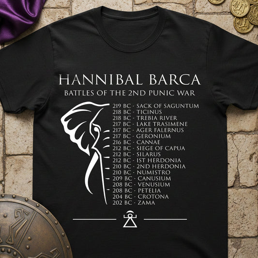 Hannibal Barca Battles of the 2nd Punic War T-shirt