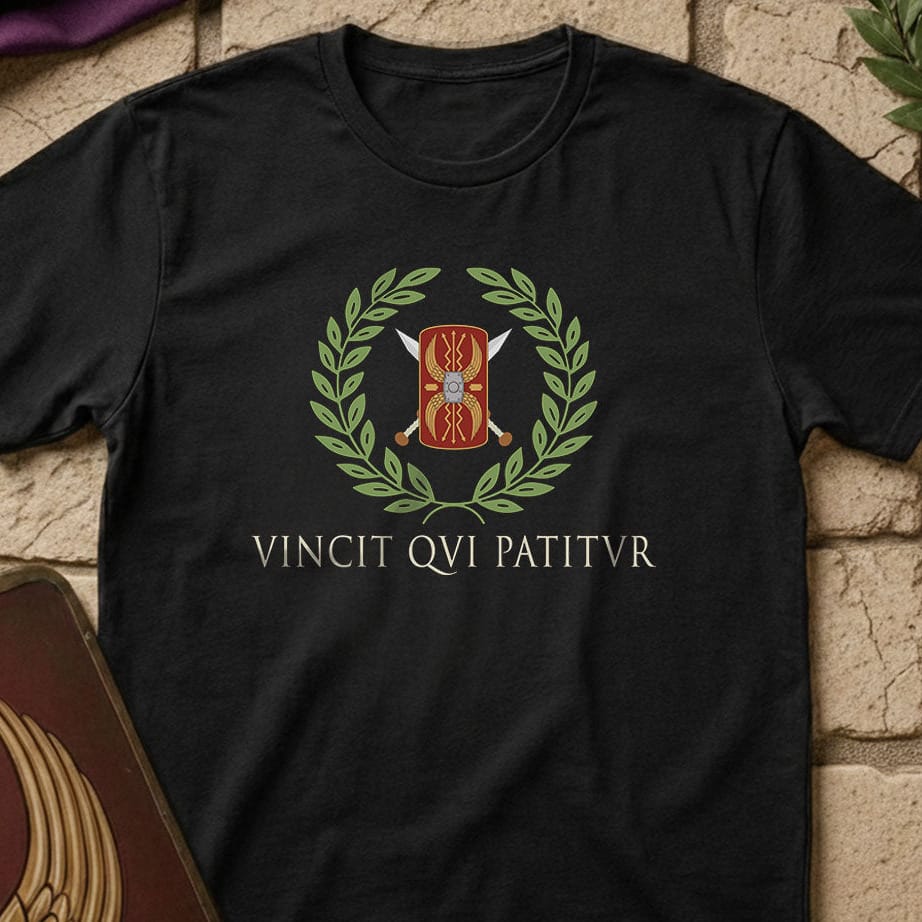 Black / S He Conquers Who Endures Latin T-Shirt