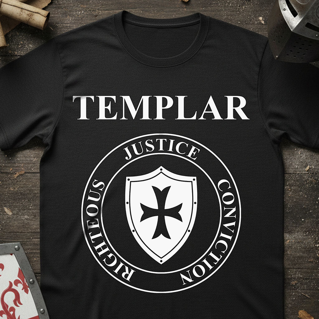 Templar Virtues of the Knights Templar Shield T-Shirt