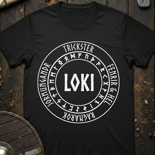 Loki Norse God Runes T-Shirt