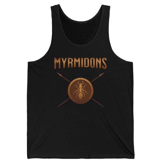 Black tank top with graphic design and text on a white background Myrmidons of Achilles Tank Top