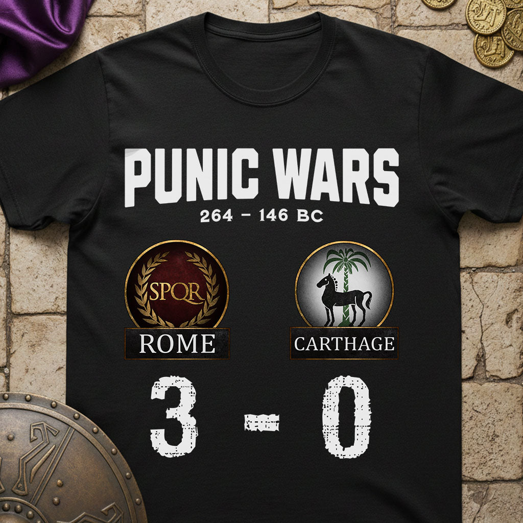 Punic Wars - Rome vs Carthage - 3 to 0 Final Score T-Shirt