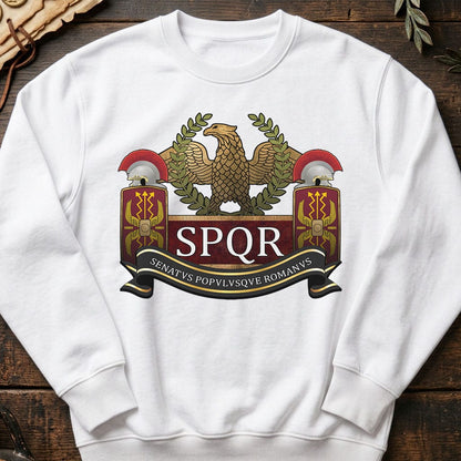 White / S SPQR Roman Army Sweatshirt