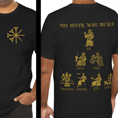 black Seven who decree mesopotamian gods anunnaki t-shirt
