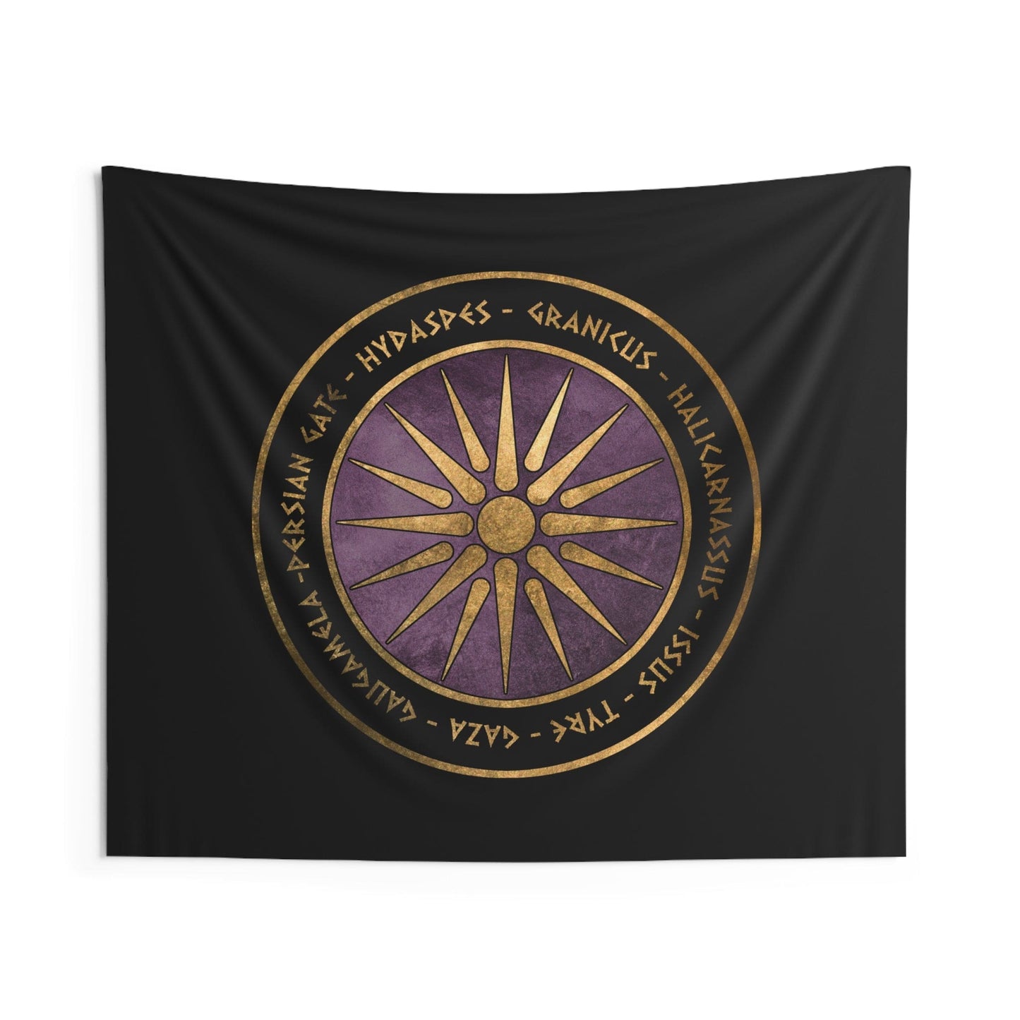60" × 50" Alexander the Great Famous Battles - Argead Kings of Macedon Symbol - Ancient Greek History Indoor Wall Tapestry 60" x 50"