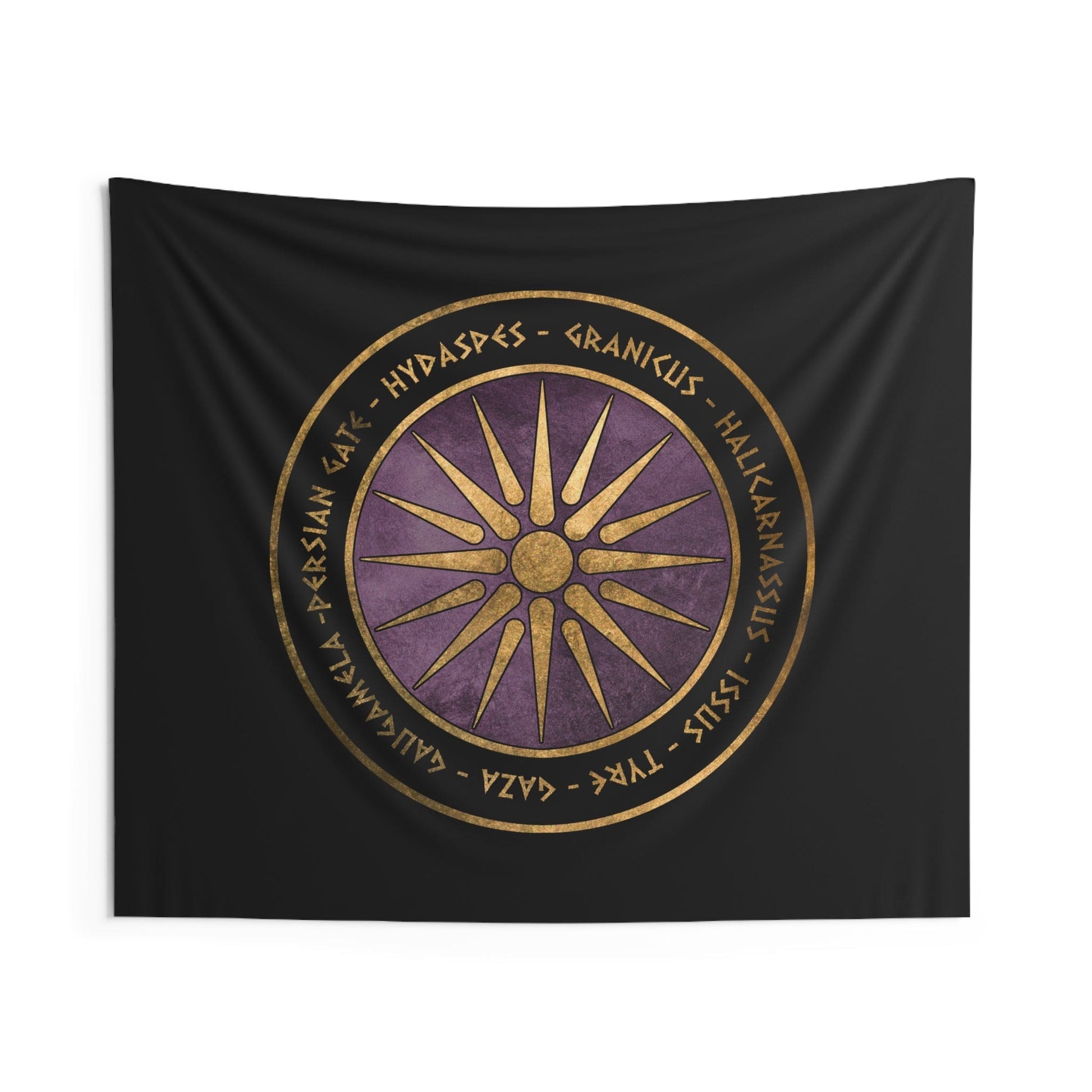 60" × 50" Alexander the Great Famous Battles - Argead Kings of Macedon Symbol - Ancient Greek History Indoor Wall Tapestry 60" x 50"
