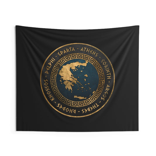 60" × 50" Ancient Greek City-States Indoor Wall Tapestry 60" x 50"