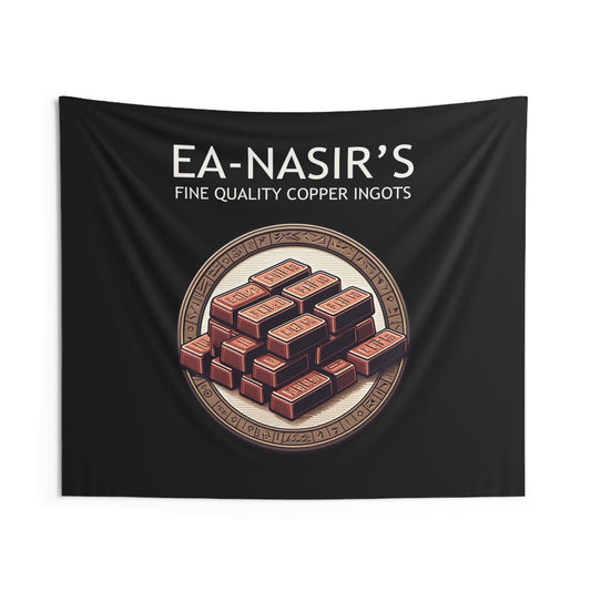 60" × 50" Ea Nasir's Fine Quality Copper Ingots - Funny Bronze Age History Meme Indoor Wall Tapestry 60" x 50"