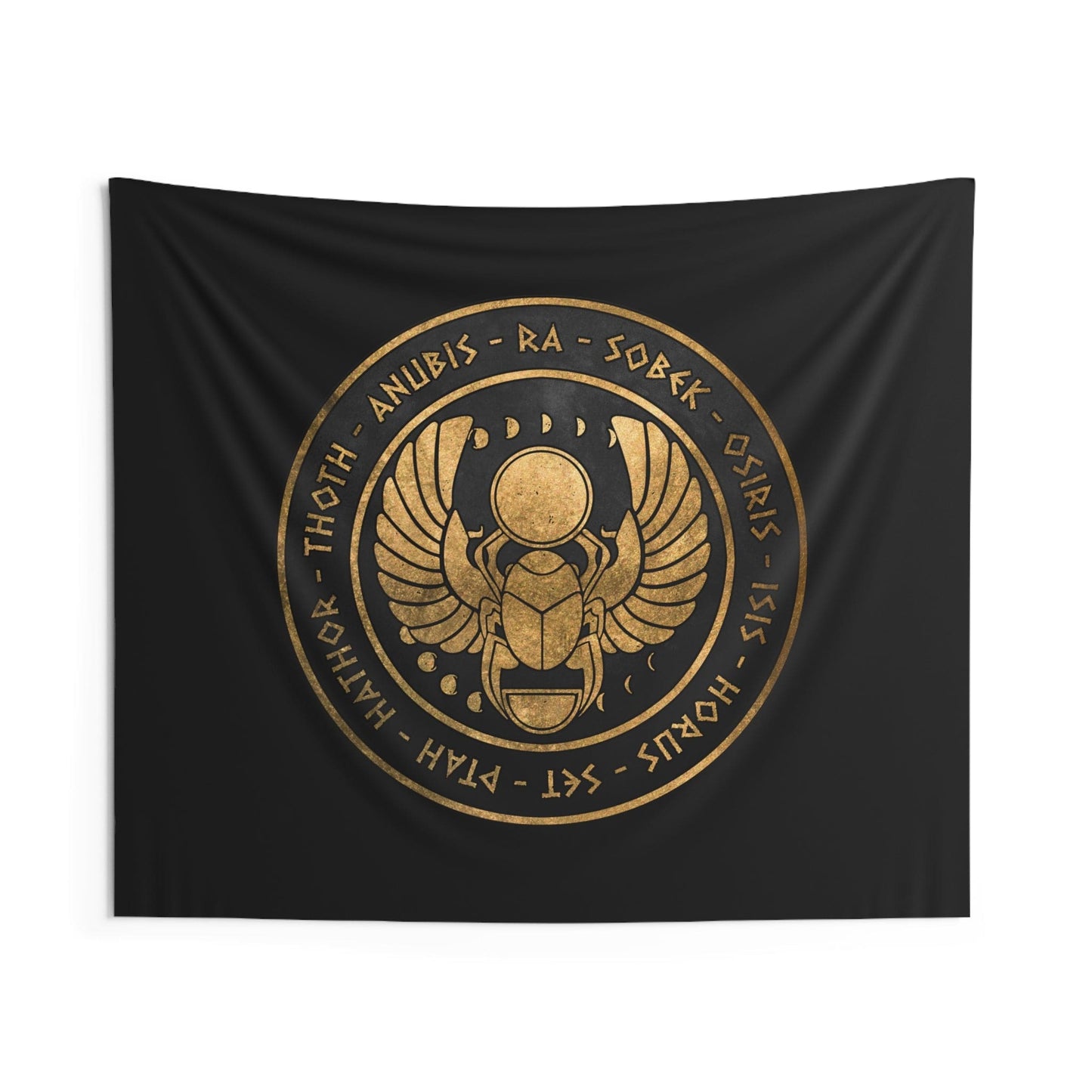 60" × 50" Egyptian Gods - Ancient Gods and Goddesses of Egypt - Khepri Beetle Symbol Indoor Wall Tapestry 60" x 50"