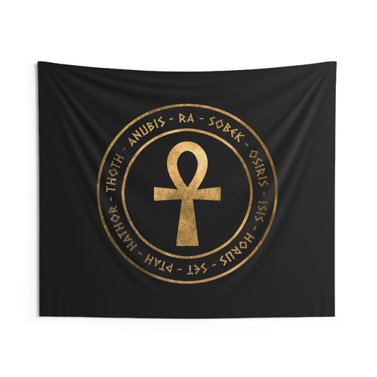 60" × 50" Egyptian Gods the Ancient Gods of Egypt Ankh Symbol Indoor Wall Tapestry 60" x 50"