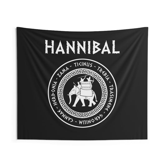 60" × 50" Hannibal Barca 2nd Punic War Battles War Elephant Indoor Wall Tapestry 60" x 50"