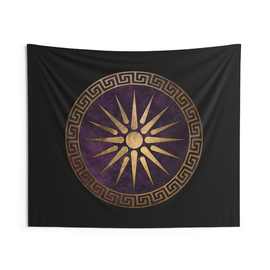 60" × 50" Macedon Alexander the Great Argead Sun Symbol of Ancient Makedon Indoor Wall Tapestry 60" x 50"