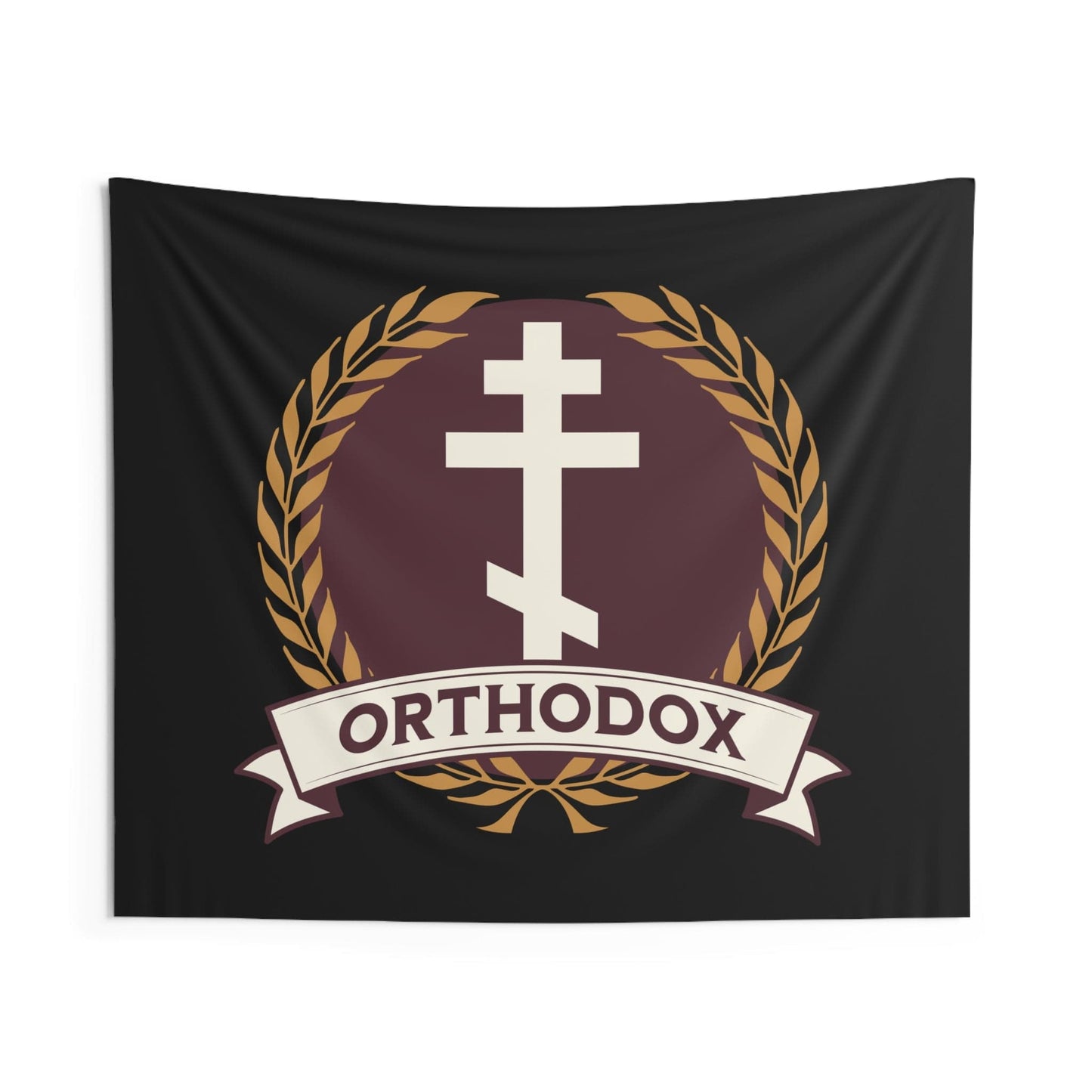 60" × 50" Orthodox Cross - Eastern Orthodoxy Symbol - Orthodox Indoor Wall Tapestry 60" x 50"