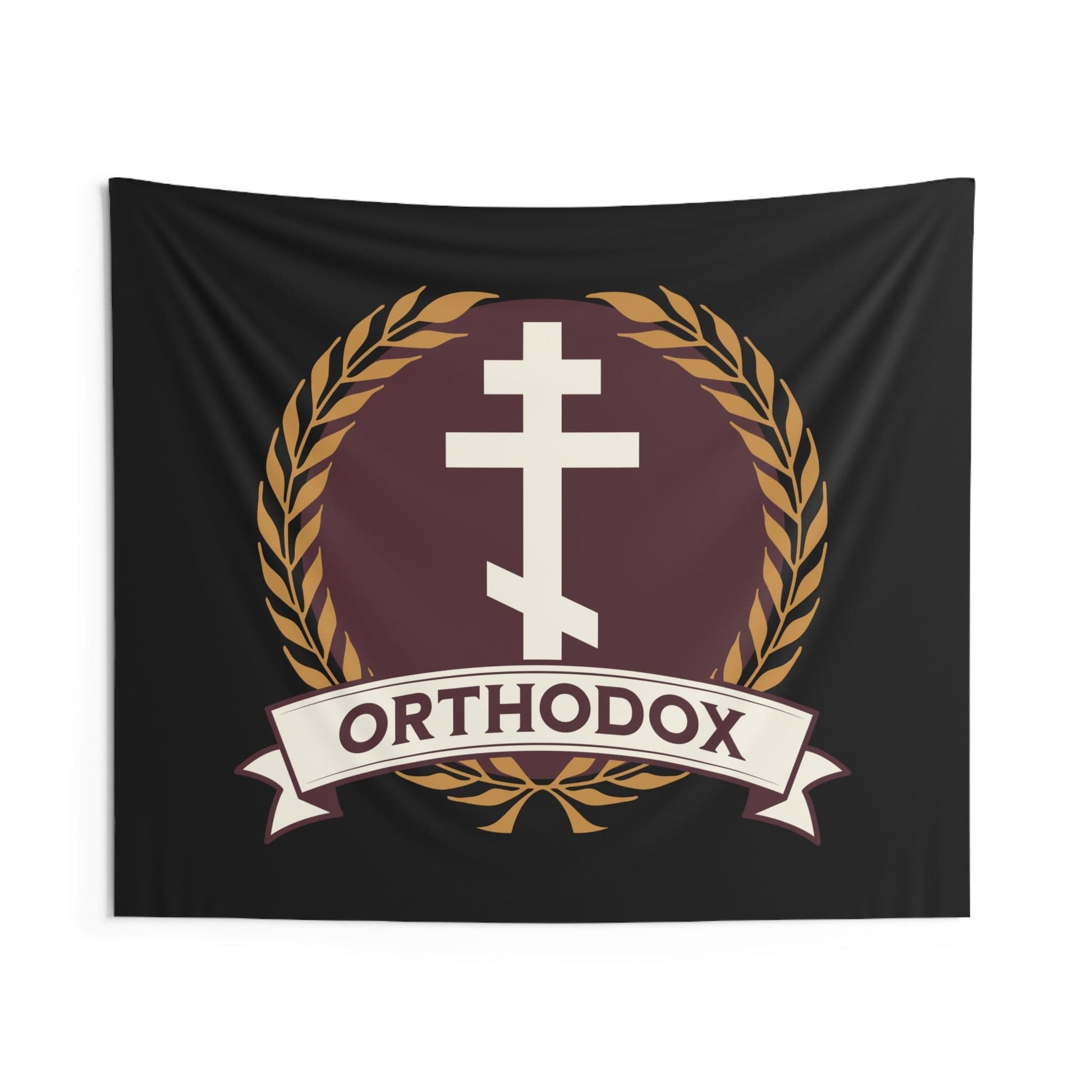 60" × 50" Orthodox Cross - Eastern Orthodoxy Symbol - Orthodox Indoor Wall Tapestry 60" x 50"