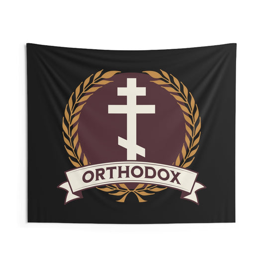 60" × 50" Orthodox Cross - Eastern Orthodoxy Symbol - Orthodox Indoor Wall Tapestry 60" x 50"