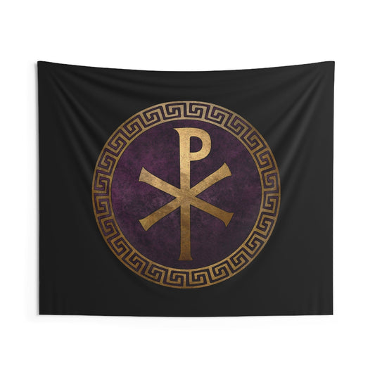 60" × 50" Roman Empire and Byzantine Imperial Chi Rho Symbol Indoor Wall Tapestry 60" x 50"