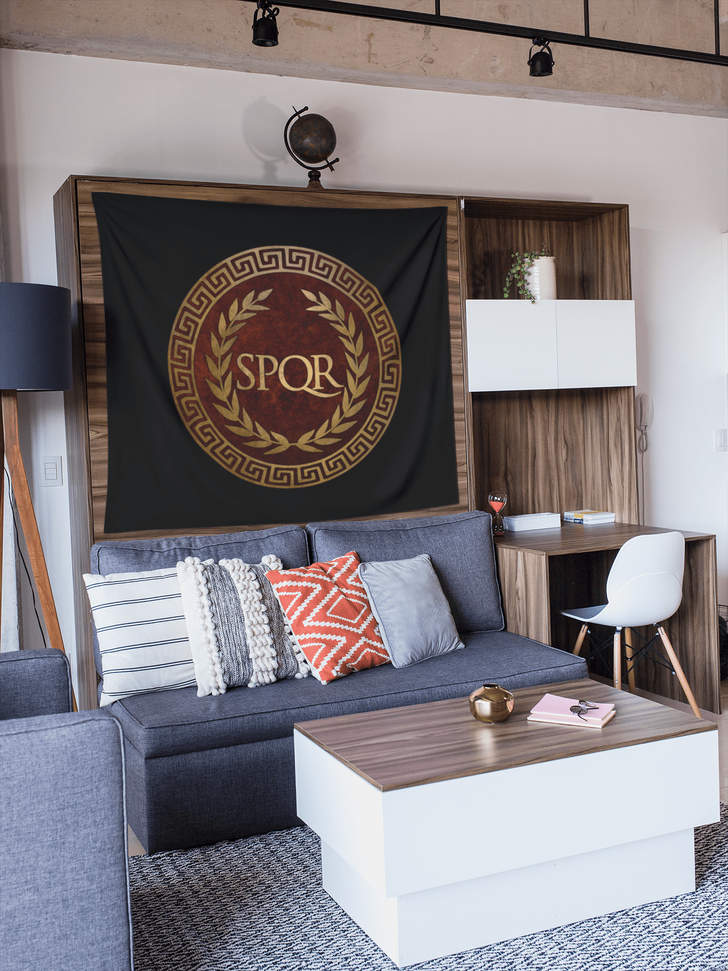 60" × 50" SPQR Ancient Rome Symbol Indoor Wall Tapestry 60" x 50"