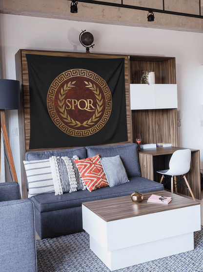 60" × 50" SPQR Ancient Rome Symbol Indoor Wall Tapestry 60" x 50"