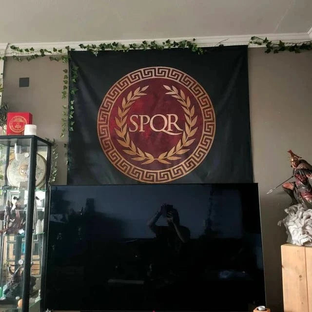 60" × 50" SPQR Ancient Rome Symbol Indoor Wall Tapestry 60" x 50"