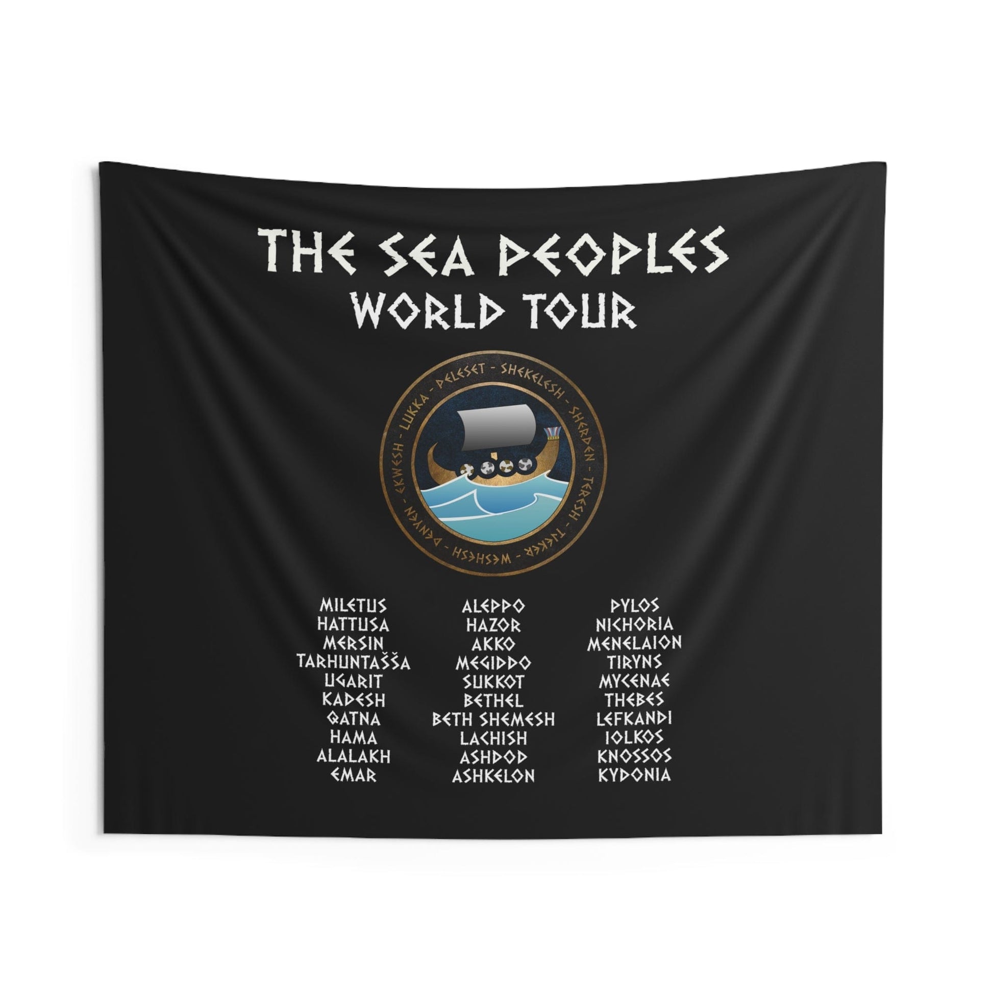60" × 50" The Sea Peoples World Tour - Bronze Age History - Ancient Funny History Indoor Wall Tapestry 60" x 50"