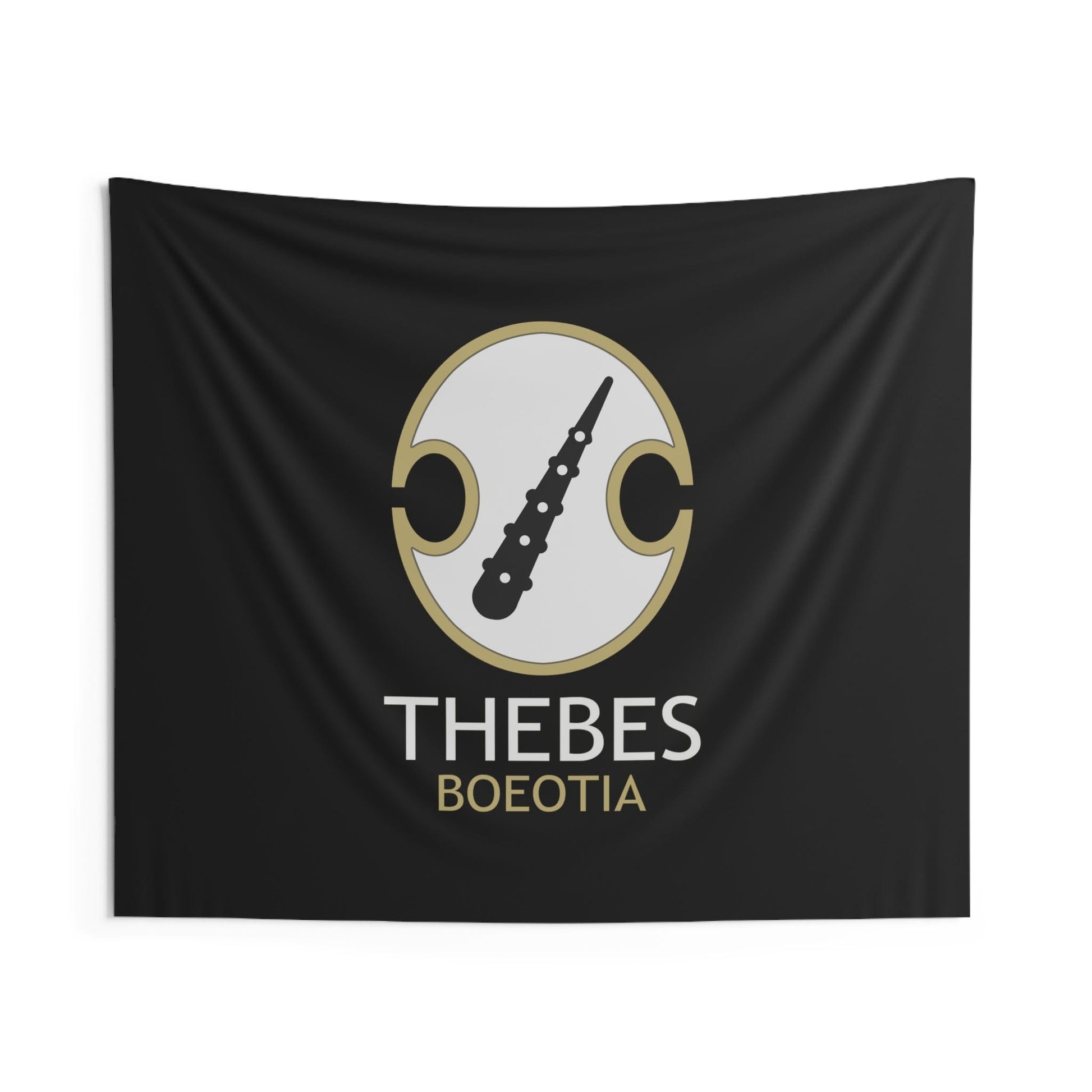 60" × 50" Thebes - Ancient Boeotia Greece - Boeotian Shield - Theban Sacred Band Indoor Wall Tapestry 60" x 50"
