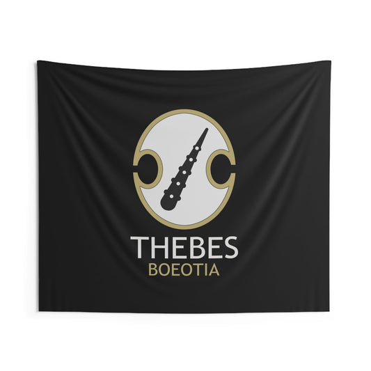 60" × 50" Thebes - Ancient Boeotia Greece - Boeotian Shield - Theban Sacred Band Indoor Wall Tapestry 60" x 50"