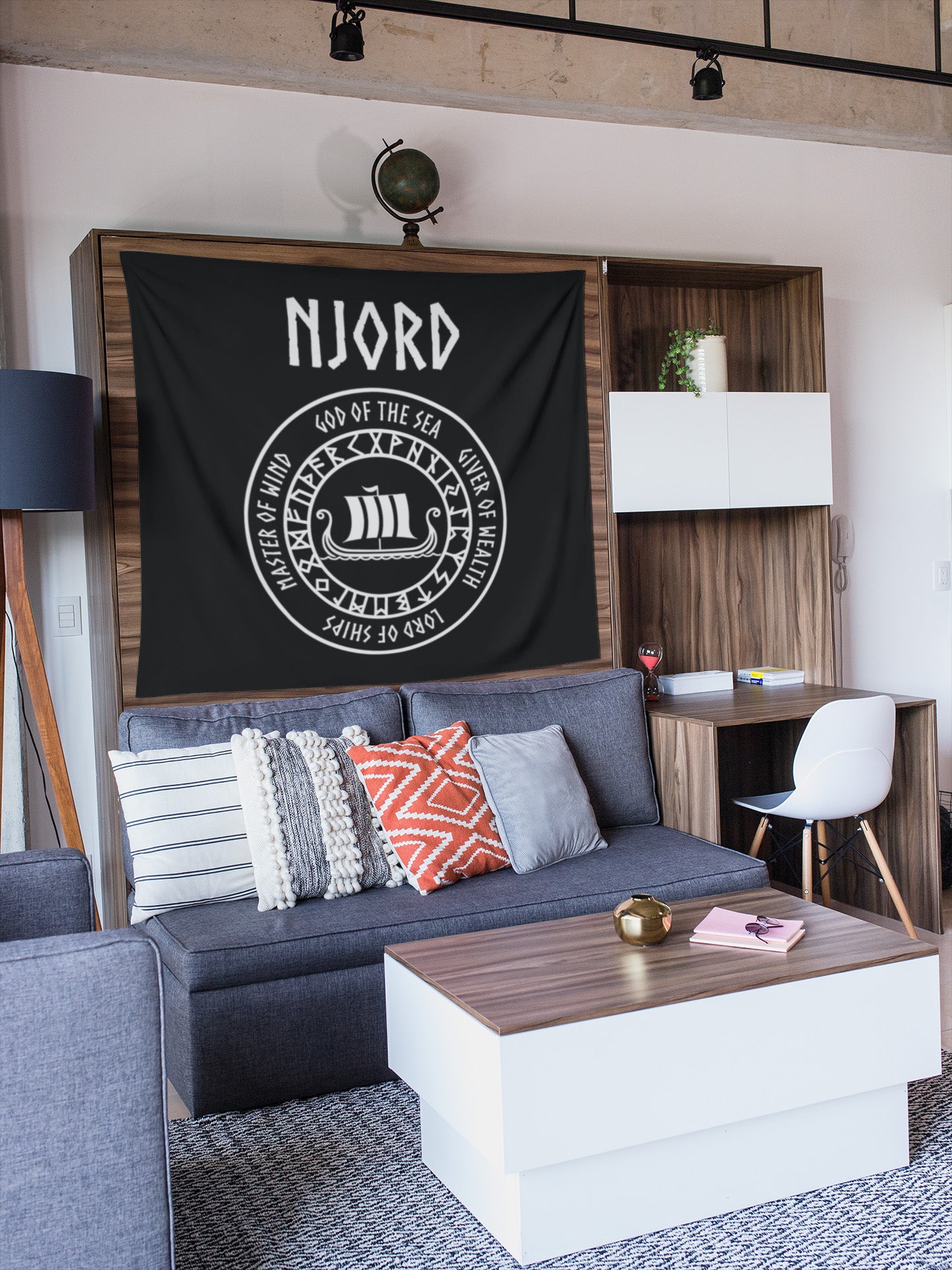 Njord Norse God of the Sea Indoor Wall Tapestry 60" x 50"