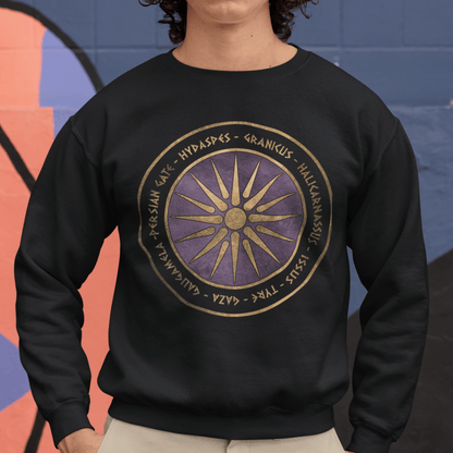 S / Black Alexander the Great Battles Sweatshirt