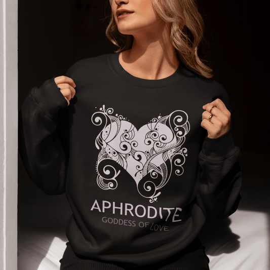 S / Black Aphrodite Greek Goddess Sweatshirt