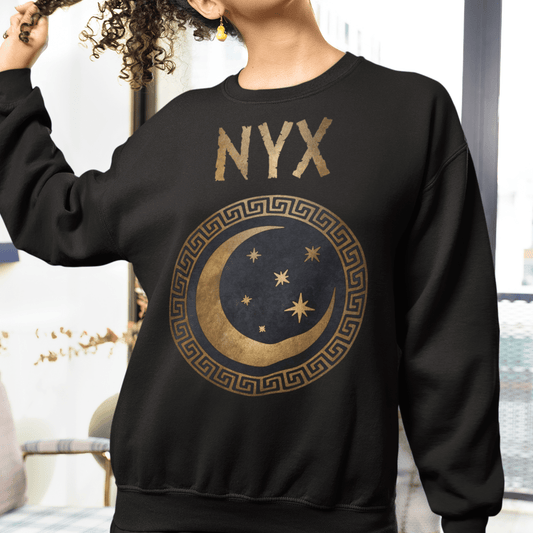 S / Black Nyx Greek Goddess of Night Sweatshirt