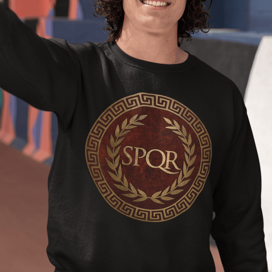 S / Black SPQR Ancient Rome Sweatshirt