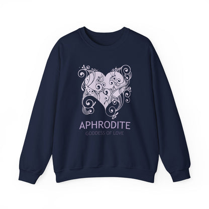S / Navy Aphrodite Greek Goddess Sweatshirt
