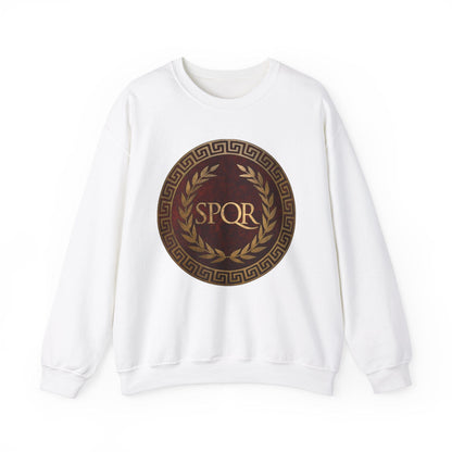 S / White SPQR Ancient Rome Sweatshirt