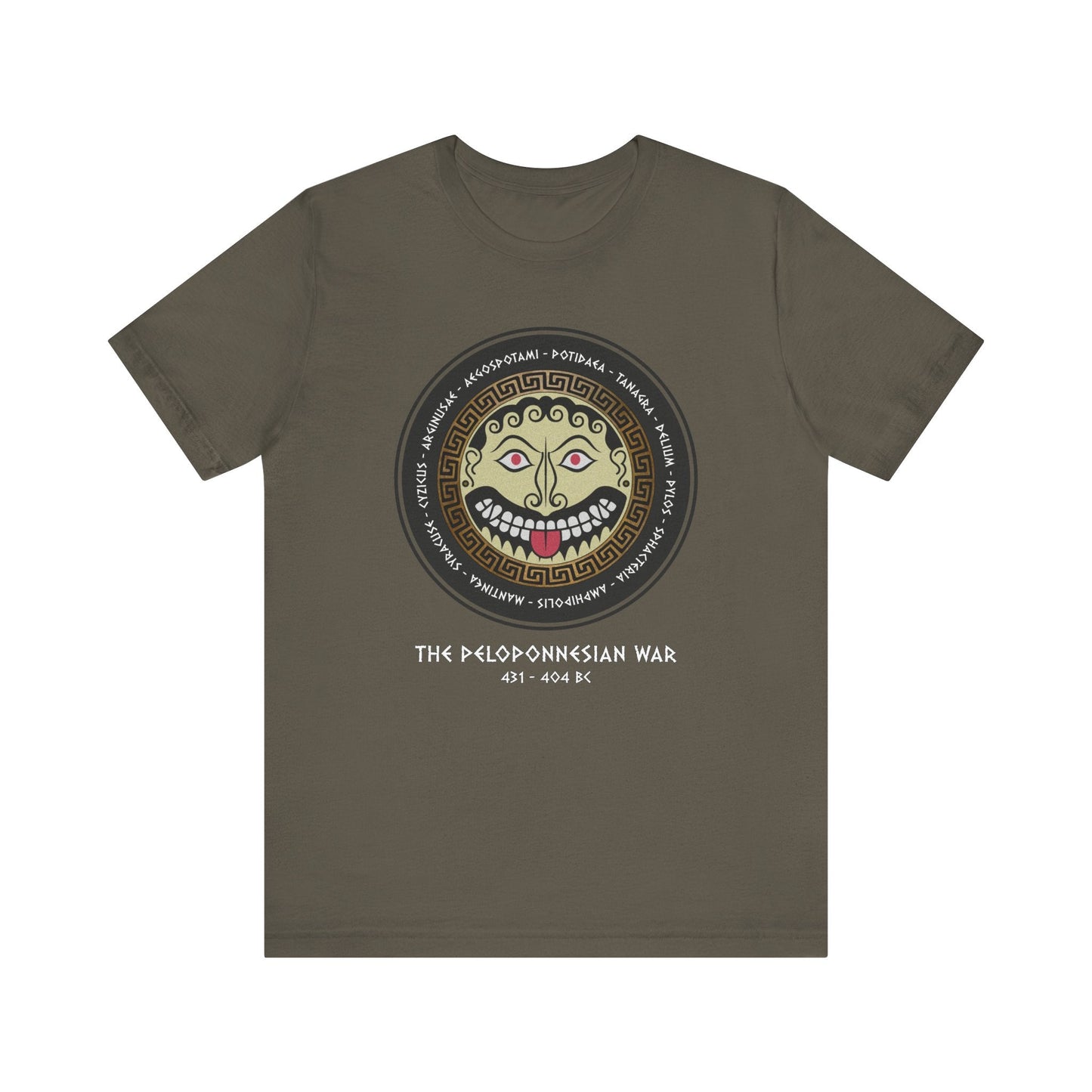 Army / S The Peloponnesian War Battles - Greek Gorgon Hoplite Shield T-Shirt