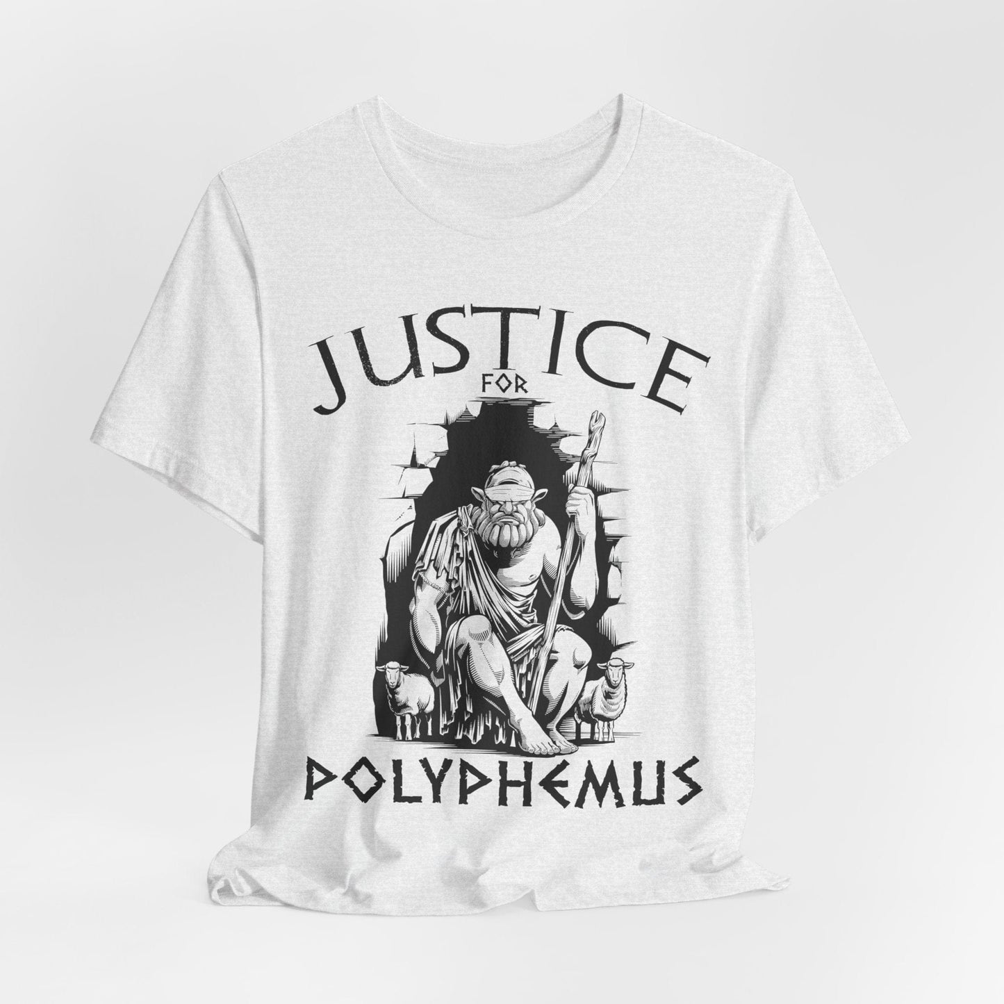 Ash / S Justice For Polyphemus - The Odyssey - Funny Greek Mythology T-Shirt
