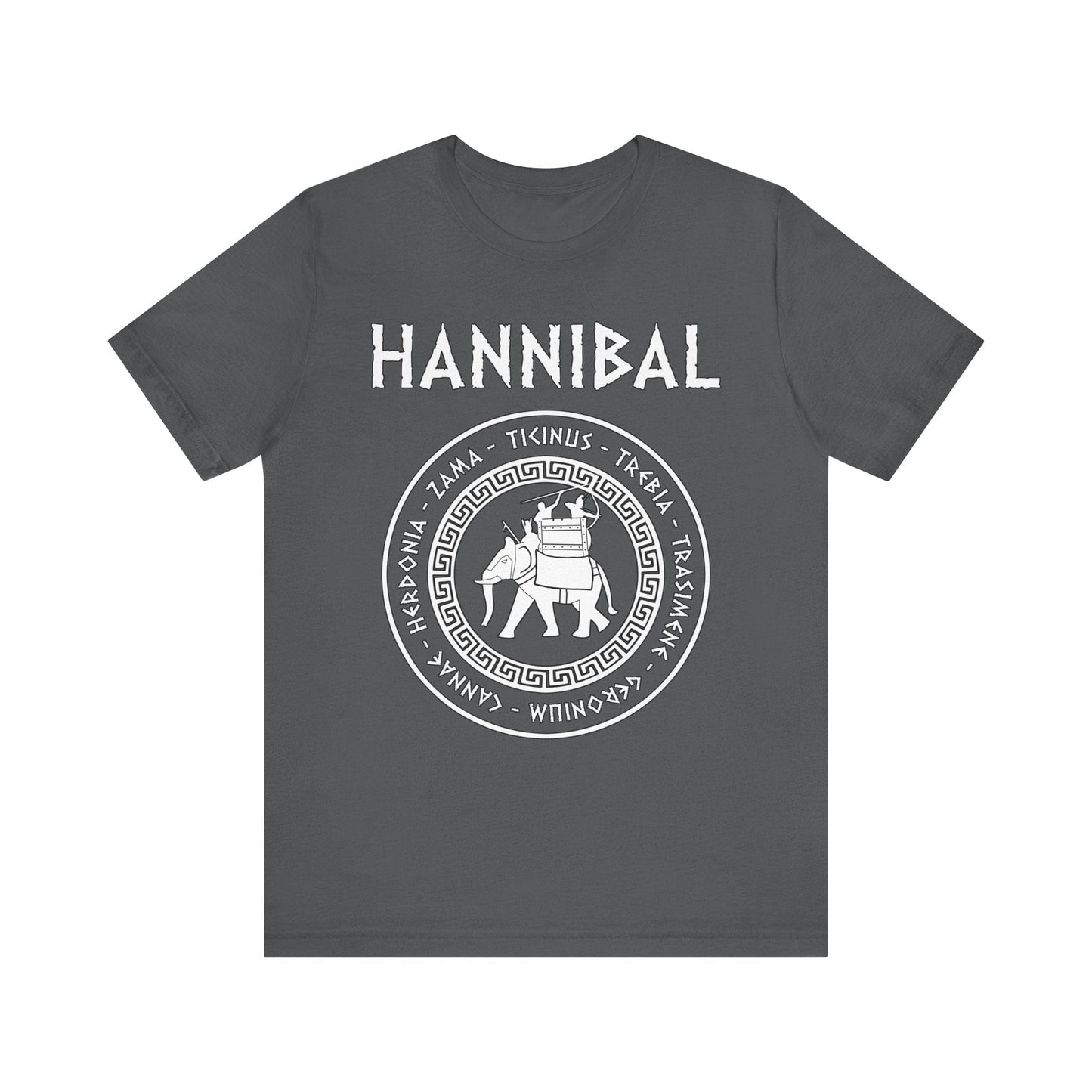 Asphalt / S Hannibal Barca 2nd Punic War Battles War Elephant Symbol T-Shirt