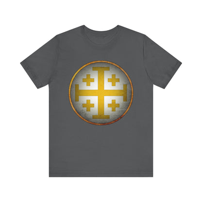 Asphalt / S Jerusalem Heraldry - Medieval Jerusalem Cross T-shirt
