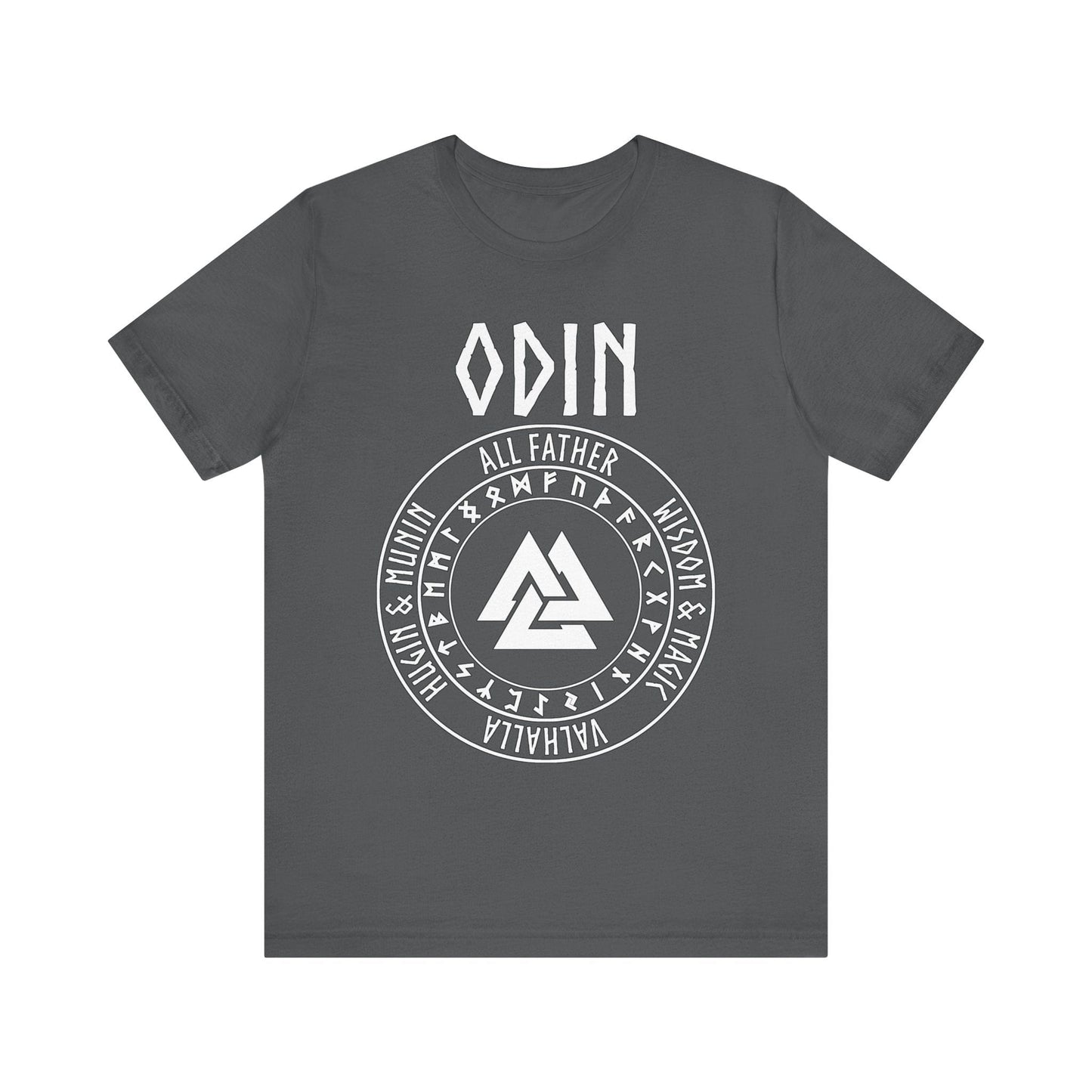Asphalt / S Odin Norse God with Futhark Runes T-shirt