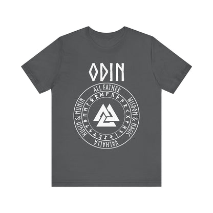 Asphalt / S Odin Norse God with Futhark Runes T-shirt