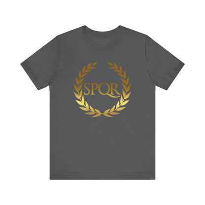 Asphalt / S SPQR Ancient Rome Symbol T-shirt