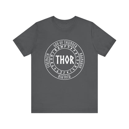 Asphalt / S Thor Norse God with Futhark Runes T-shirt