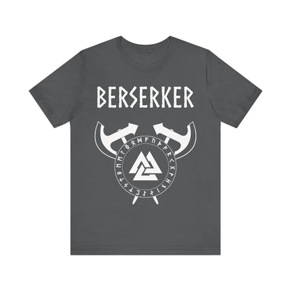 Asphalt / S Viking Berserker - Axes with Norse Runes - Viking Valknut T-shirt