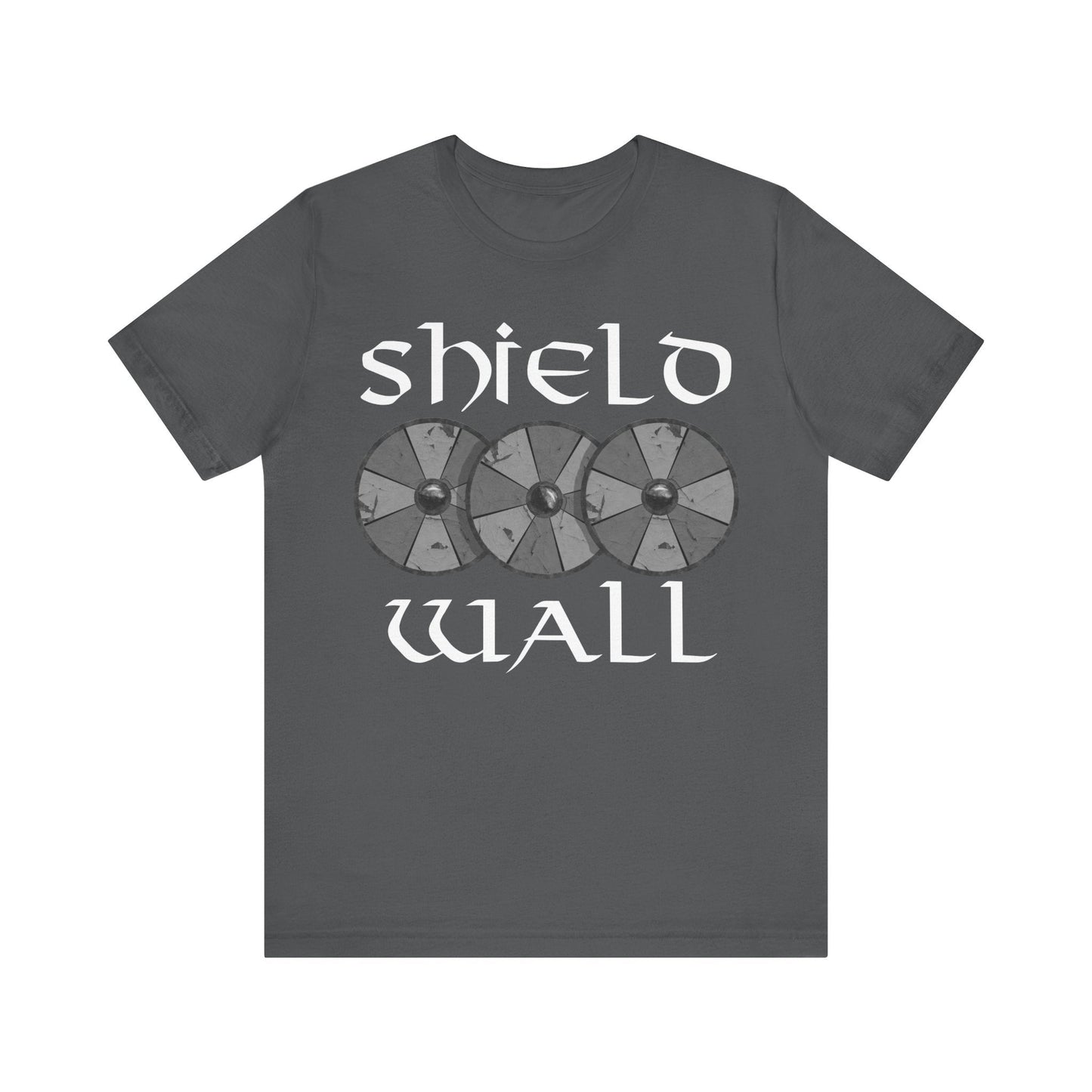 Asphalt / S Viking Shield Wall Norse Warrior T-Shirt