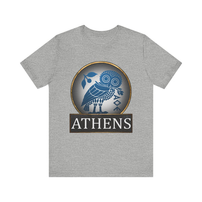 Athletic Heather / S Ancient Athens - Athenian Owl Symbol of Greek Goddess Athena T-shirt